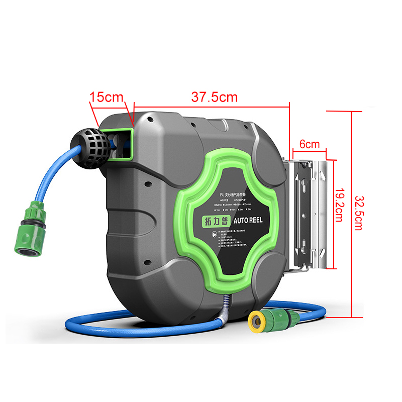 Electric Reel - กลองท่อจ่ายน้ำอัตโนมัติแบบพับเก็บได้ยาว10/15/20ม. 4วินาทีระบบชลประทานล้างรถติดผนังกลองโฟมน้ำ