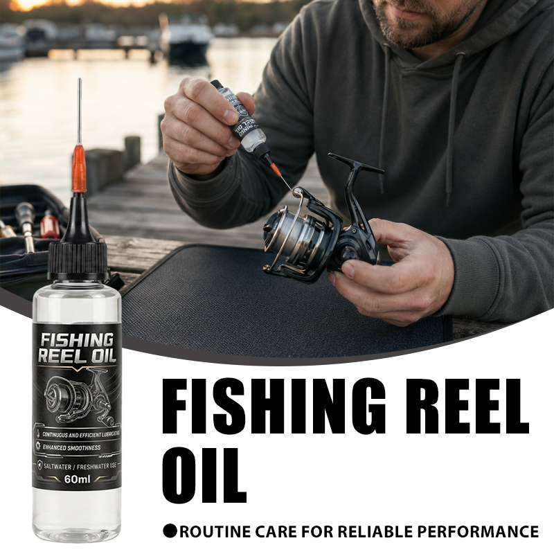 Reel Oil - น้ำมันหล่อลื่นสำหรับรอกตกปลา สูตรบำรุงรักษาสำหรับรอกตกปลาในน้ำเค็มและน้ำจืด ทั้งแบบสปินนิ่งและแบบเบทคาสติ้ง ขนาด 60 มล.